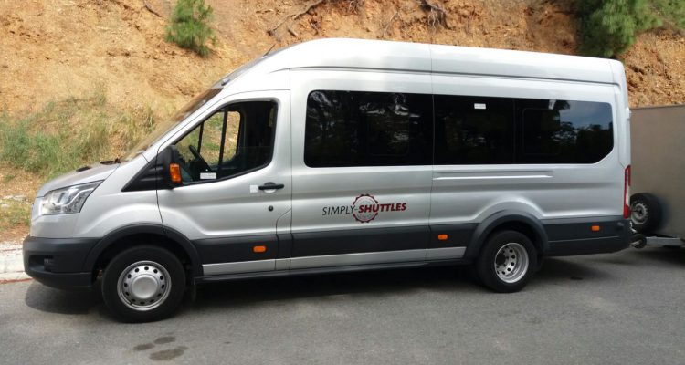 Simply Shuttles minibus and trailer