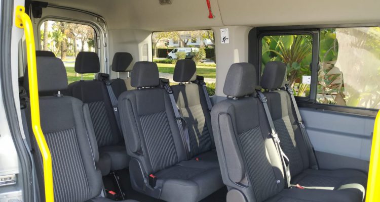 Inside of Simply Shuttles Minibus